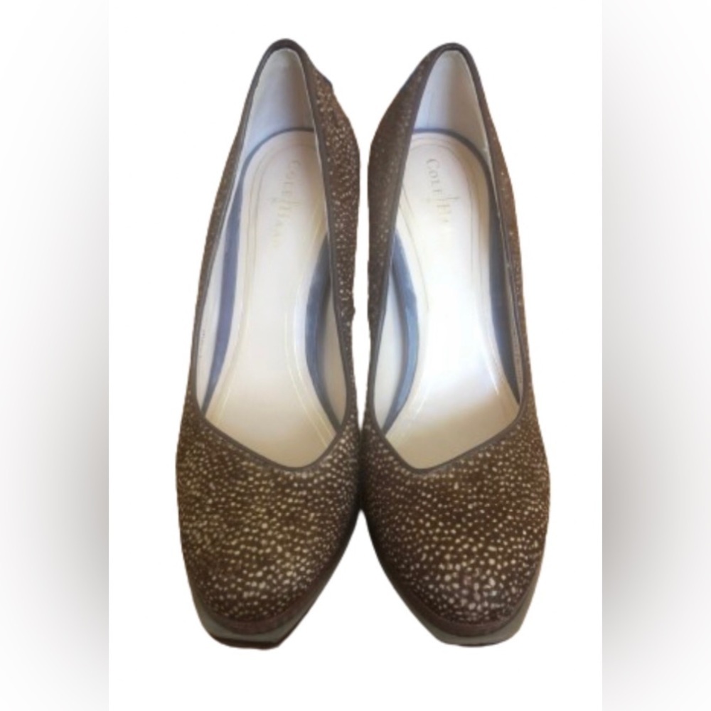 Cole Haan leoprd prnt pony hair dble platform 4.5” patent heels SZ 6.5 Mobwife - Picture 4 of 10